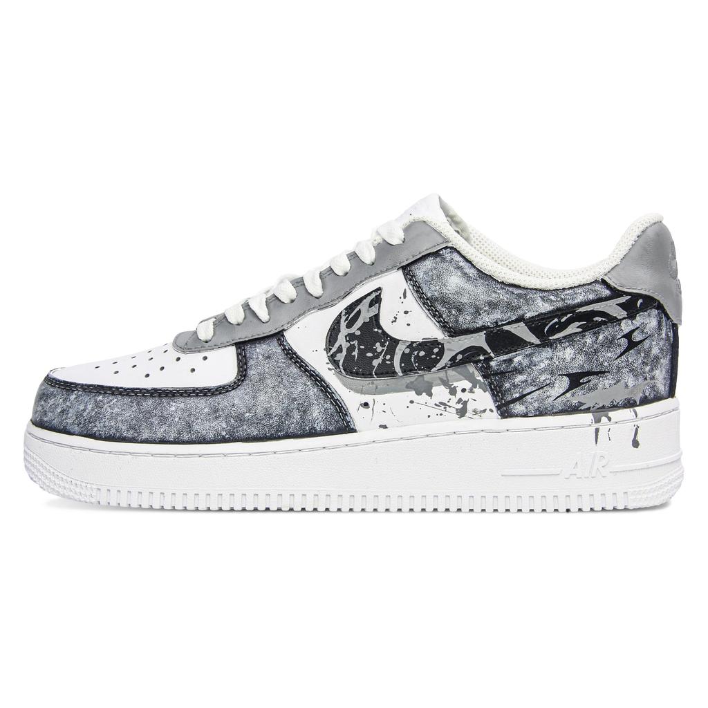 Nike Nike Air Force 1 Устойчивые к истиранию Устойчивые к истиранию Низкие кеды для скейтборда Унисекс Бетонно-серый CW2288-111(Team1110-S-BOX)