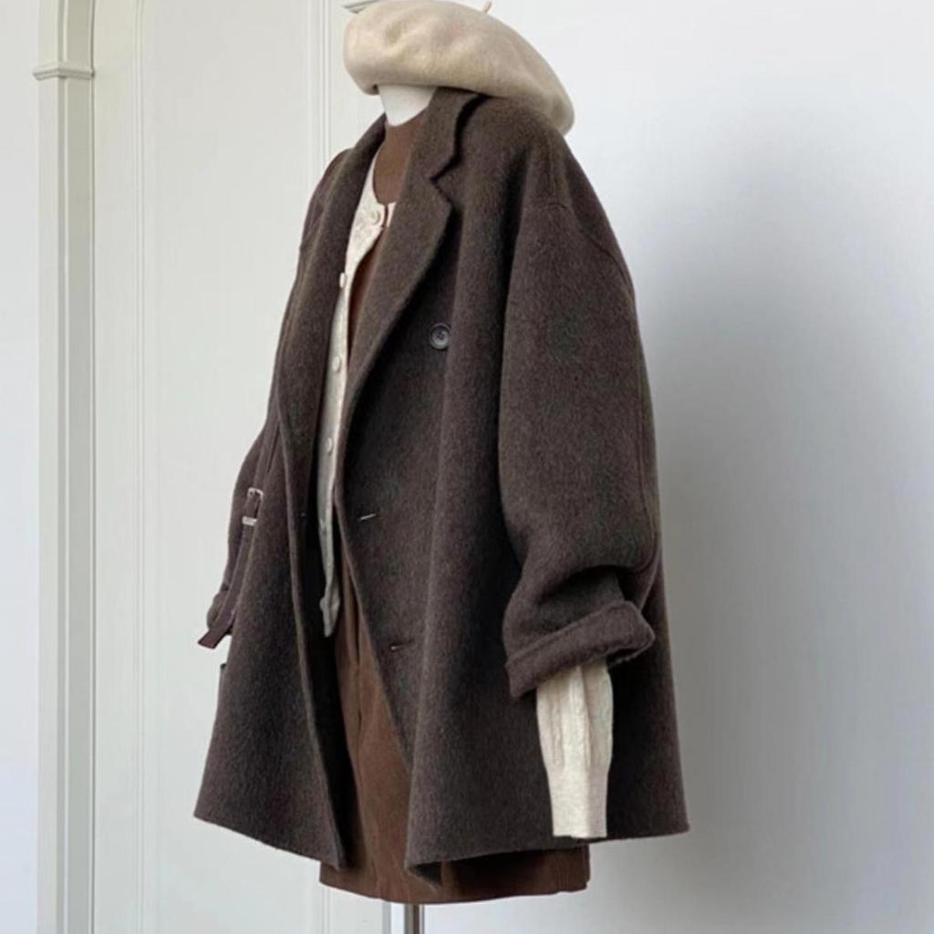 Костюм шерстяное пальто Женский короткий зимний новый шерстяной пиджак зимний блейзер на пуговицах