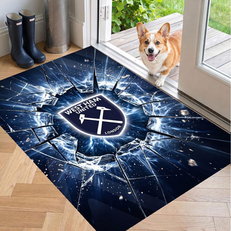 Soft Floor Carpet West Ham United Football Pattern Area Rug Decorative Mat For Home Room Decoration