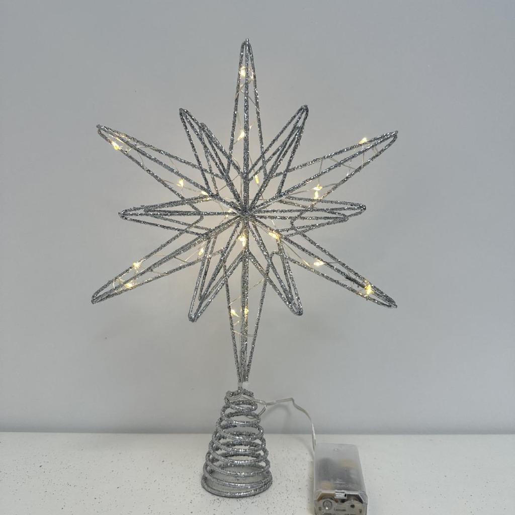 Светодиодная кованая железная звезда-верхушка для рождественской елки