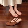 Niche can wear two pointed sandals for women's new versatile casual temperament low-heeled flip-flops sandals tide