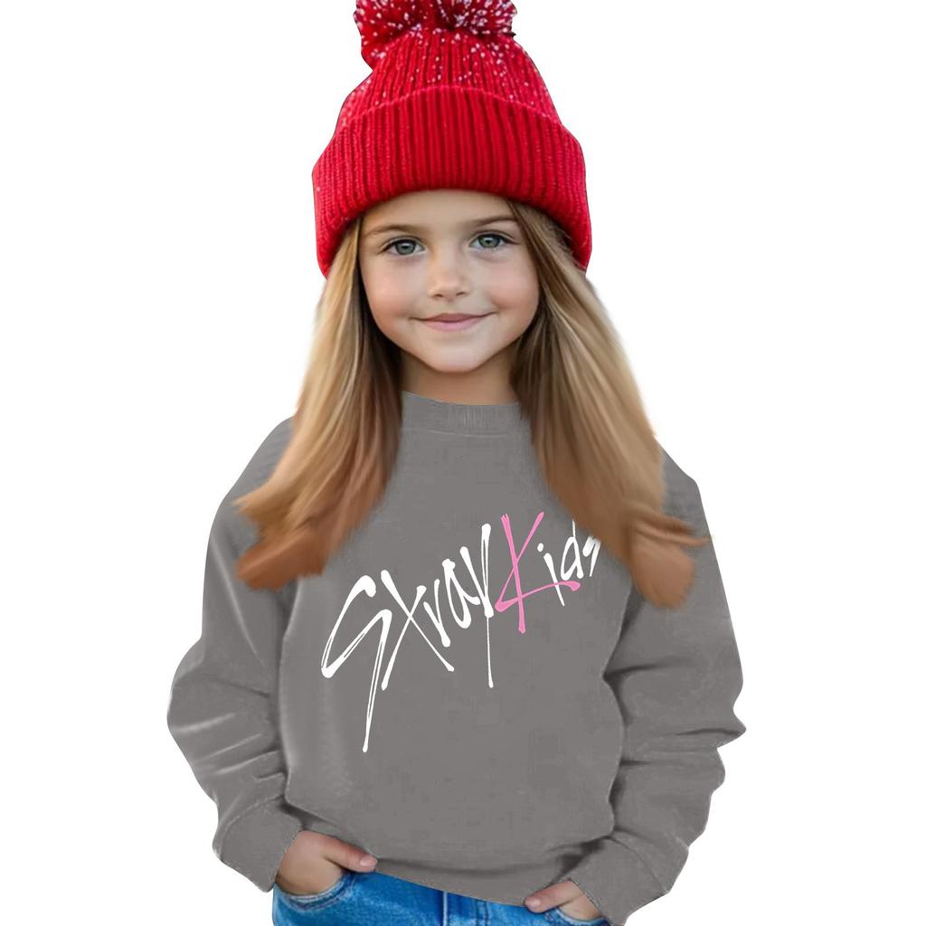 Детский модный повседневный топ с принтом, пуловер, толстовка