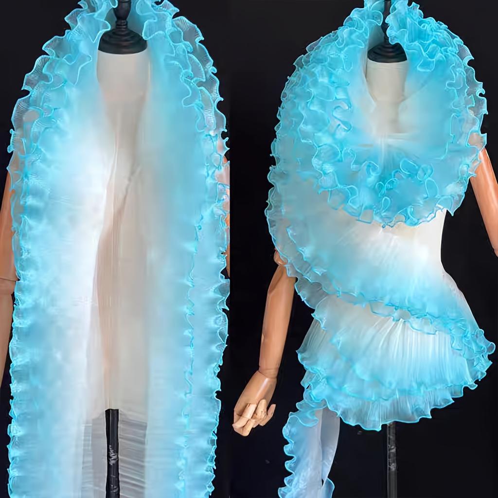 1.83 Meter of Mermaid Magic Yarn Gradient Ruffle 3D Pleated Large Lace Fabric, Suitable for Fabric Decoration Sewing Accessories