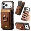 For iPhone 17 Pro Case Compatible with MagSafe Leather Back Cover with Detachable Card Holder Kickstand