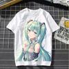 Japanese Anime Character Cute MIKU Summer Round-neck Women's Top Graphic T-shirt
