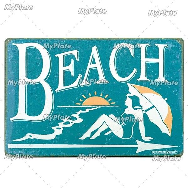 NODE BEACH Vintage Metal Sign Tin Sign Vintage Cafe Decoration Plaque Home Wall Decor Bar Sign Home Decor Poster Drop Shipping
