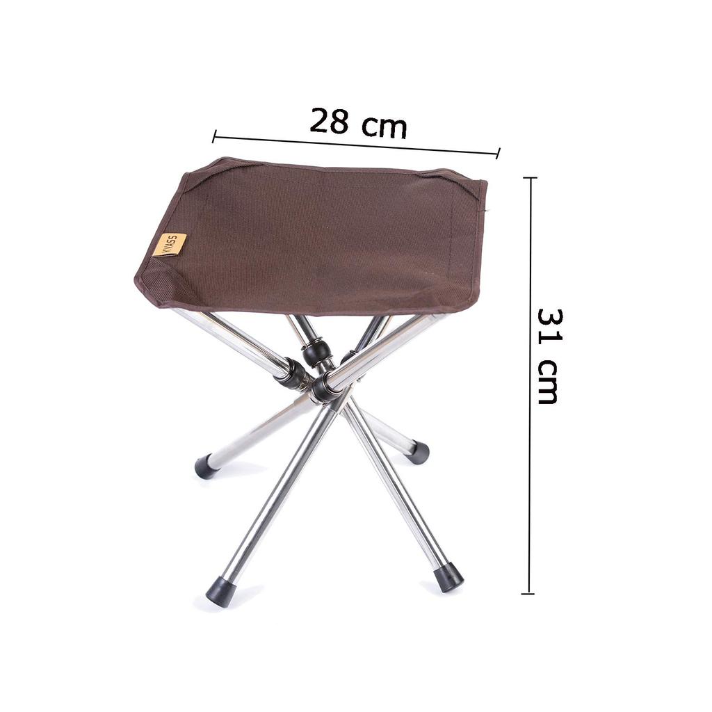 KVASS Outdoor Folding Weight Stainless Ultra with Storage Ideal for and Brown Chair, Compact, 80-100kg Capacity, Steel, Lightweight, Bag, Camping,