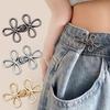 Reusable Flower Waist Button Fastener Adjustable Metal Jeans Buttons Waist Tightener Detachable Seamless Button for Pants Skirts