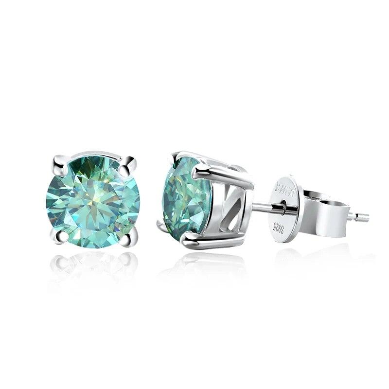 Цвет D 0,5-8CT, 3 цвета, серьги-гвоздики с муассанитом для женщин и мужчин, вечерние украшения для ушей, серьги из стерлингового серебра 925 пробы со сверкающими бриллиантами