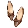 Fashion Summer New Women Fashion Concise Soft Flats Non-slip Shallow Knot Patent Leather Flats Lady Pointed Toe Breathable Flat Plus Siz