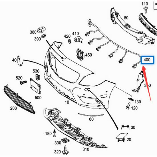 Mercedes-Benz B-Class W246 Передний бампер Жгут проводов датчиков парковки
