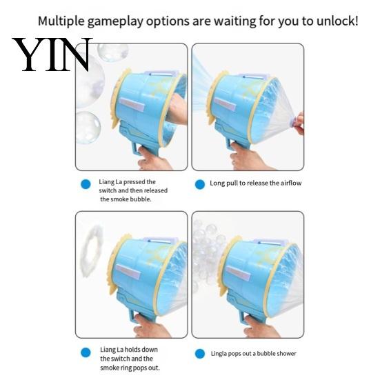 Automatic Foaming Machine for Parties Smoke Bubble Machine, Handheld Air Cannon Blower, Rechargeable Creative Effect Toy Kids Outdoor Party Games Yard
