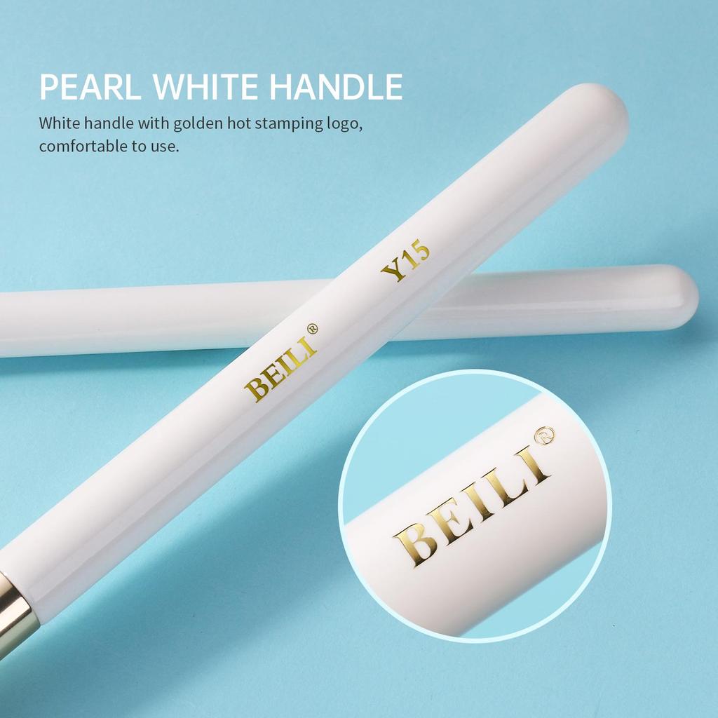 BEILI Кисти для макияжа белый золотой 10 шт. тени для век брови набор кистей для подводки глаз козья шерсть инструменты для макияжа глаз brochas maquillaje