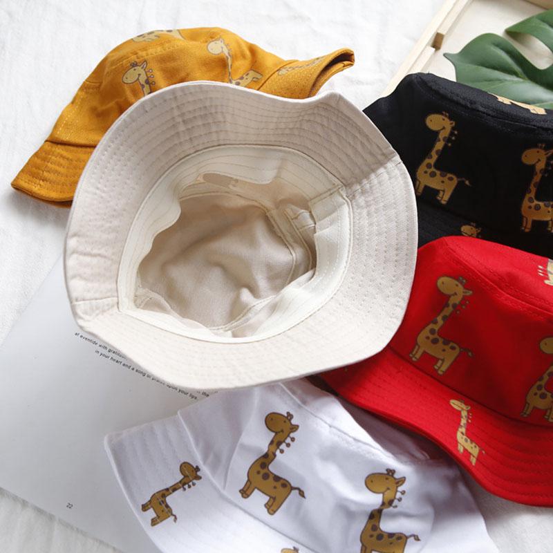 Cartoon Giraffe Baby Hat Bucket Cap Summer Kids Casual Sun Hat Cotton Children Panama Caps