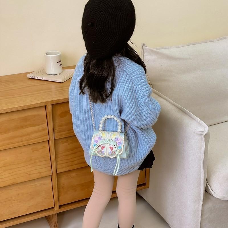 Breathable Stylish Pu Material Shoulder Bag For Kids With Geometric Pattern Design
