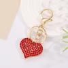 Stylish Heart Keychain Rhinestones Highlighted Charm Corrosion Resistant Key Chain for Keys or Bag Decoration