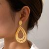 Винтажные преувеличенные большие золотые серьги-капли для женщин, женские геометрические висячие серьги для пирсинга, модные ювелирные изделия