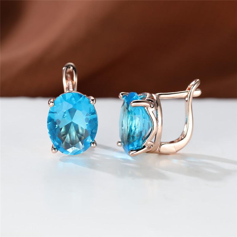 Кристальные женские белые красные овальные серьги-клипсы с камнями цвета розового золота, многоцветный циркон, свадебные украшения для женщин