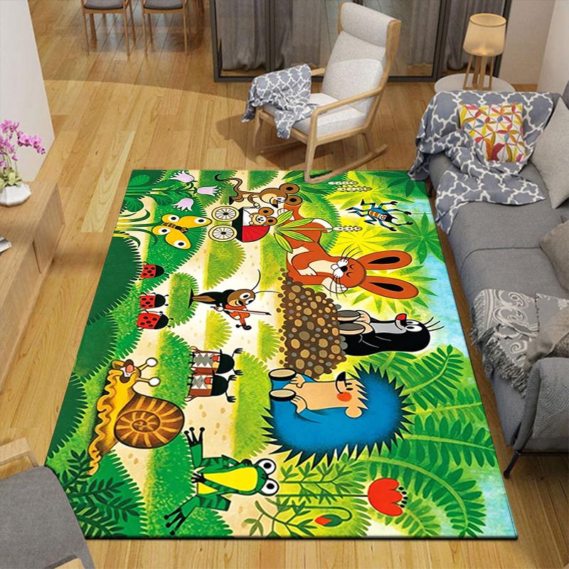 1Pc Forest Animal Rug, Office Carpet Indoor Outdoor Doormat, Non-Slip Soft, Living Room, Christmas Halloween Gift. M928489