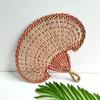 Gift Colorful Hand-woven Straw Fan Bohemian Anti-Mosquito Decorative Handmade Fan Portable Vintage Cattail Fan Beach