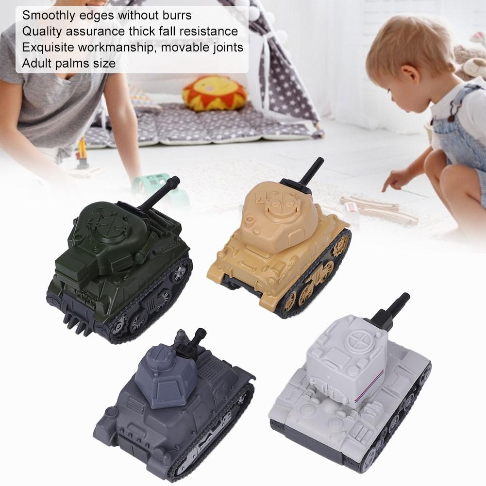 4pcs 1/64 Alloy Tank Model Toy Highly Simulation Children Kid Pull Back Vehicle Toy