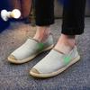 Мужские летние туфли для вождения без застежек на плоской подошве, ленивые туфли, женские повседневные парусиновые туфли большого размера для пары