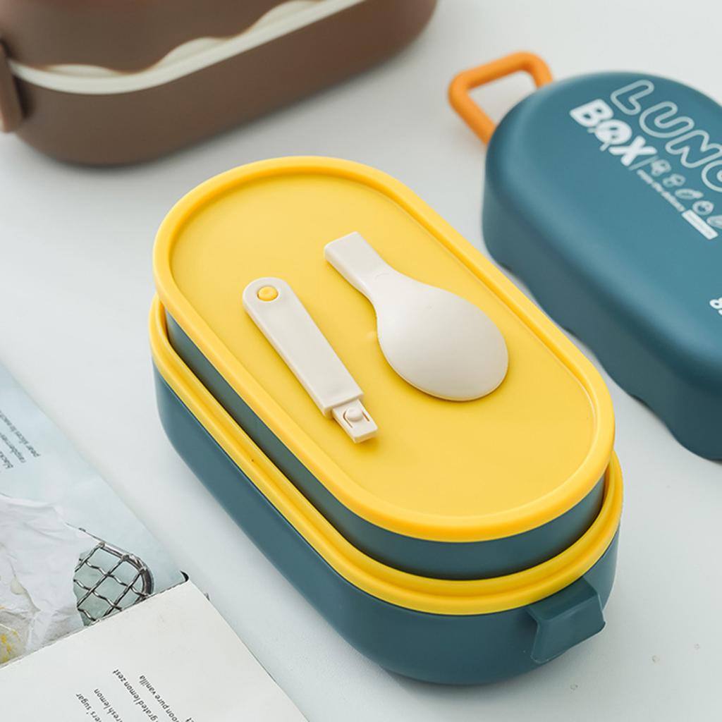 Бенто-бокс водонепроницаемый, с хорошим уплотнением, двухслойный, большой емкости, многофункциональный школьный детский контейнер для обеда, еды
