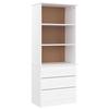 VidaXL Bookcase and Drawers ALTA White 60x35x142 Cm Solid Pine Wood 353952