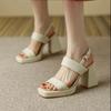 Fashion New Breathable Fashion Open Toe Heeled Woman Shoes Asian Size Designer Vip Korea Summer 2025 Offers Wholesale Sandals for Women