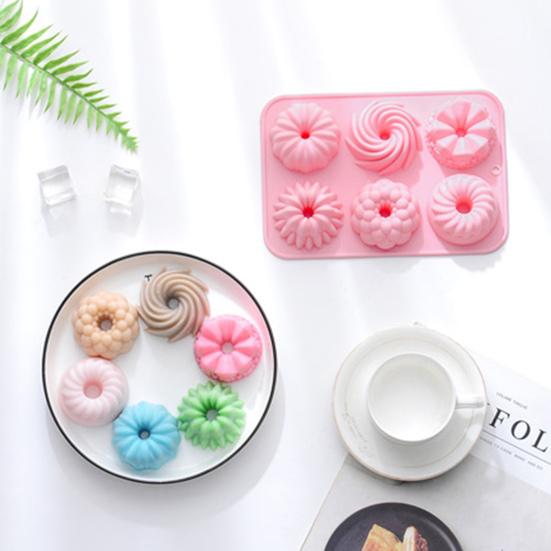 6 Holes Baking Mold Non-stick Reusable Food Grade Fondant Cake Chocolate Dessert DIY Silicone Mould Kitchen Gadget