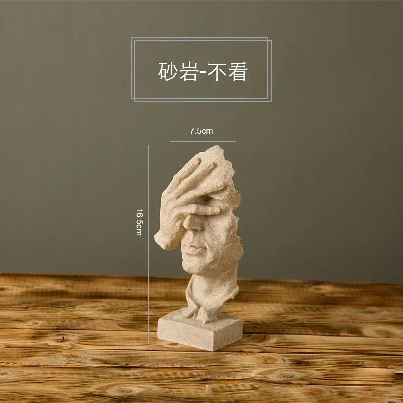 Статуя Абстракция Смола Настольные Украшения Скульптура Миниатюрные Статуэтки Лицо Персонаж Скандинавское Искусство Ремесла Офис Домашнее Украшение