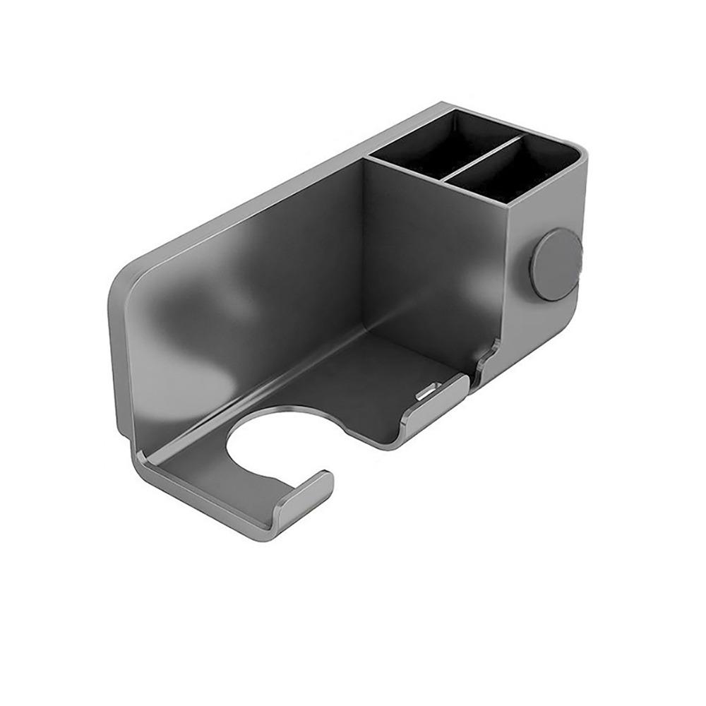 Настенный держатель для фена Пластиковый Черный Белый Серый Коробка для хранения Полка Органайзер для ванной комнаты Самоклеящаяся подставка для фена