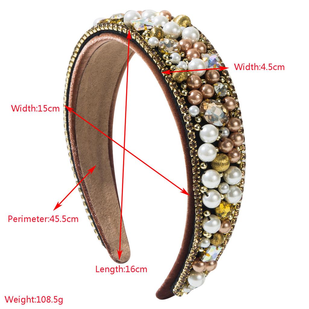 Модные повязки на голову в стиле барокко, повязки на голову из стеклянных кристаллов с жемчугом, роскошные аксессуары для волос высокого класса