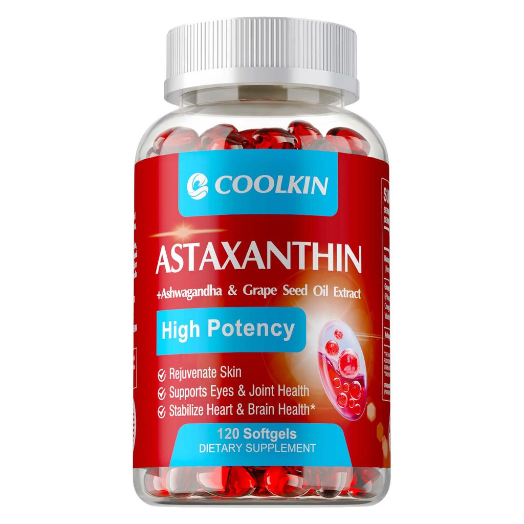 Astaxanthin 24mg - Grape Seed Oil, Antioxidants, Energy, Skin and Heart Health