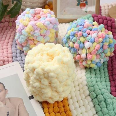 Бархатная пряжа для клубков радужная пряжа с помпонами для ручного вязания одеяла ковра подушки шарфа цветная пряжа тканая крючком коврик нить