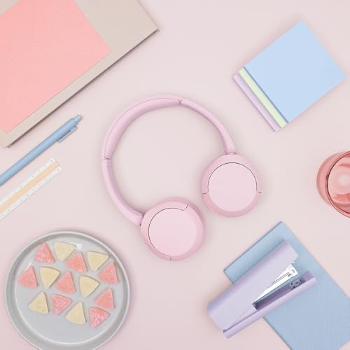 Sony WH-CH520 Wireless Headphones Pink Bluetooth Lightweight 147g Customizable Sound Equalizer 50H Playtime 3-Minute Fast Charge Multi-Point