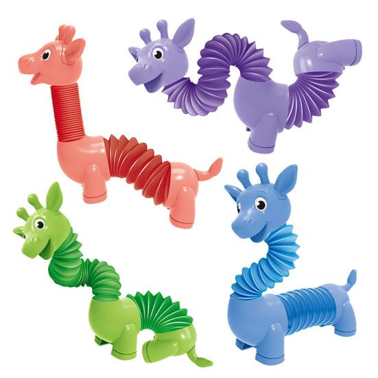 Dinosaur Telescopic Tube Toy Free Transformation Fun Battery Operated Lighting Stress Relief Kids Dino Animal