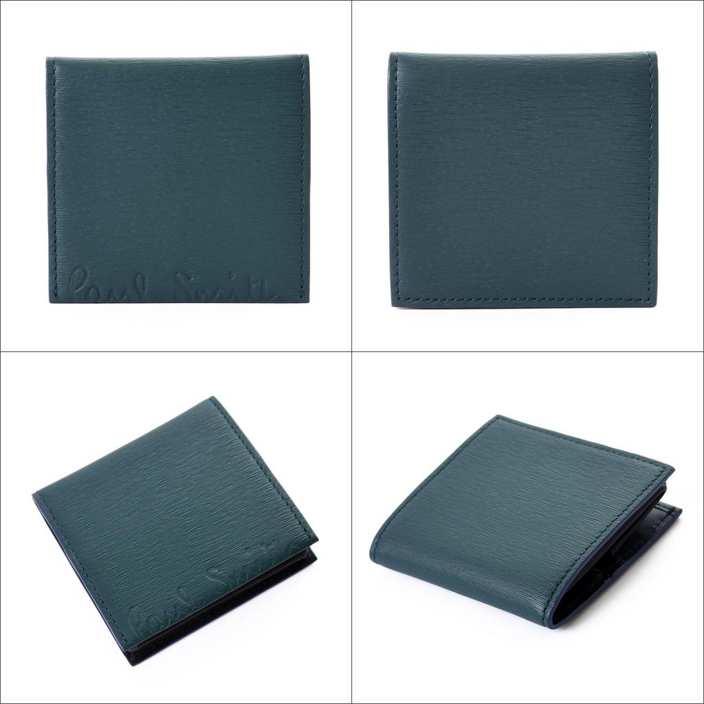 Мужской кошелек Paul Smith с обрезанным логотипом, монетницей и кожаным чехлом для монет (553408 P047) - Персонализированный, Темно-зеленый (Гравировка отсутствует)