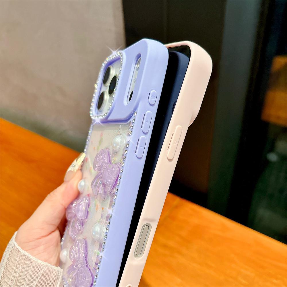 3D Чехол-бабочка со стразами для iPhone 17 Air 16 Pro Max 15 Pro 14 13 Ударопрочный чехол для женщины