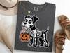 Halloween Skeleton Dog Shirt, Miniature Schnauzer Trick Or Treat TShirt, Spooky Schnauzer Bones Tee, Funny Halloween Costume Shirt