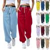 Women's Fashion Sports Color Matching Drawstring Pocket Casual Sweatpants