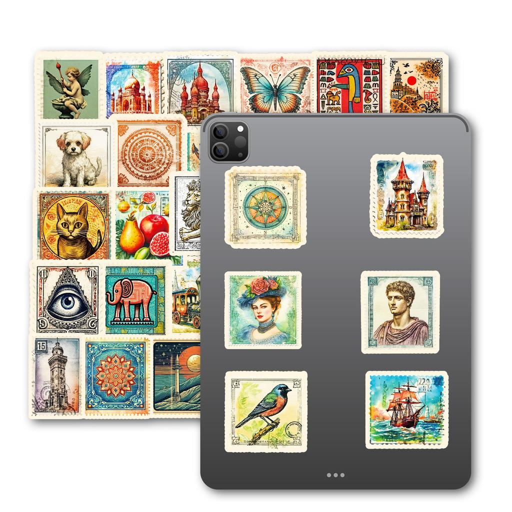 50 шт. Винтажные наклейки-граффити с марками - Креативные наклейки в скандинавском стиле для украшения журнала и предметов