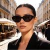 Модные женские солнцезащитные очки «кошачий глаз», новые, высококачественные, европейского и американского стиля, легкая маленькая оправа, для пляжа, УФ-защита