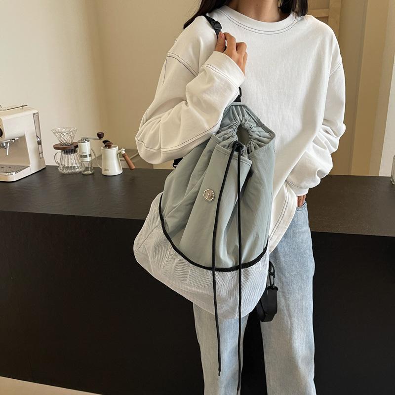 Женский рюкзак с завязками на шнурке, большой емкости, дорожный рюкзак, легкий, простой, школьный рюкзак