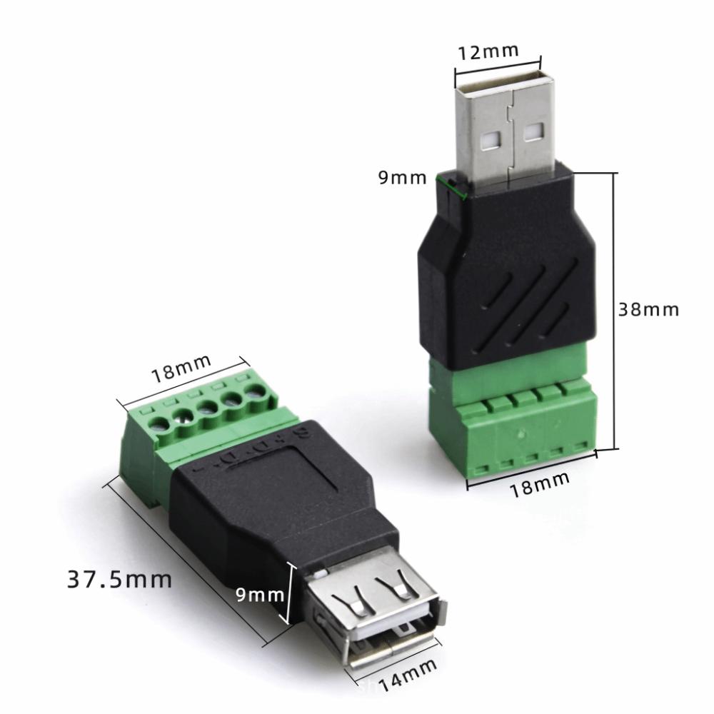 Type a 5 Pin USB Plug Male/Female 5 Pin Screw Terminal High Quality USB Connector For Computer