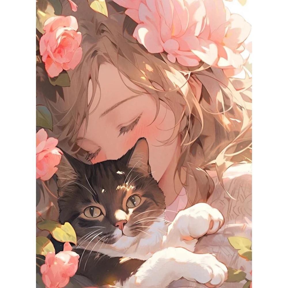 Алмазная картина, полная дрель, милый лев, кошка, животное, круглая алмазная живопись, ручная работа, Лось, панда, сделай сам, алмазная мозаика, картина, украшение для дома