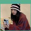 Colorful Striped Knit Hat Women Winter Season Warm Ear Protection Cap Casual Student Cold Hat