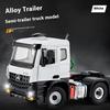 AATJ1 1:24 Mercedes Benz Actros Tractor Atania Semi Trailer Truck Alloy Metal Diecast Model Car Sound & Light Collecting Hobbies Gifts