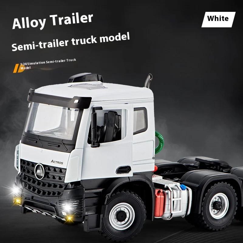 AATJ1 1:24 Mercedes Benz Actros Tractor Atania Semi Trailer Truck Alloy Metal Diecast Model Car Sound & Light Collecting Hobbies Gifts