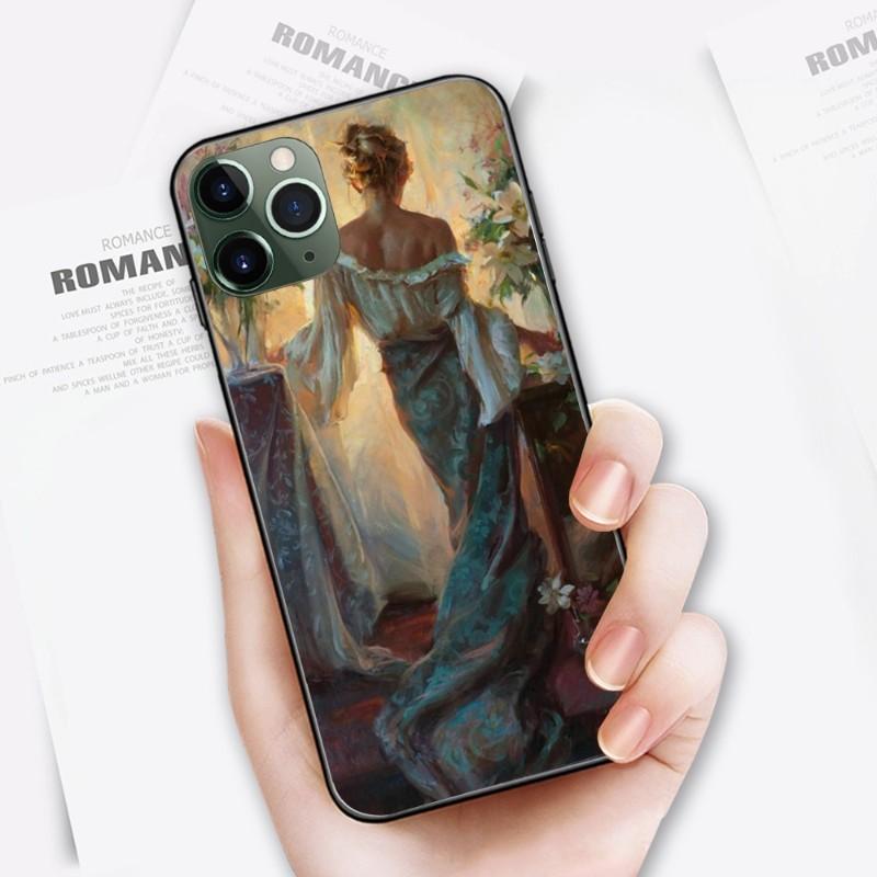 Прохладный чехол для телефона в стиле Ренессанс Арт для IPhone 14 13 12 11 XS X 8 7 6 Plus Mini Pro Max SE 2022, мягкий черный чехол для телефона